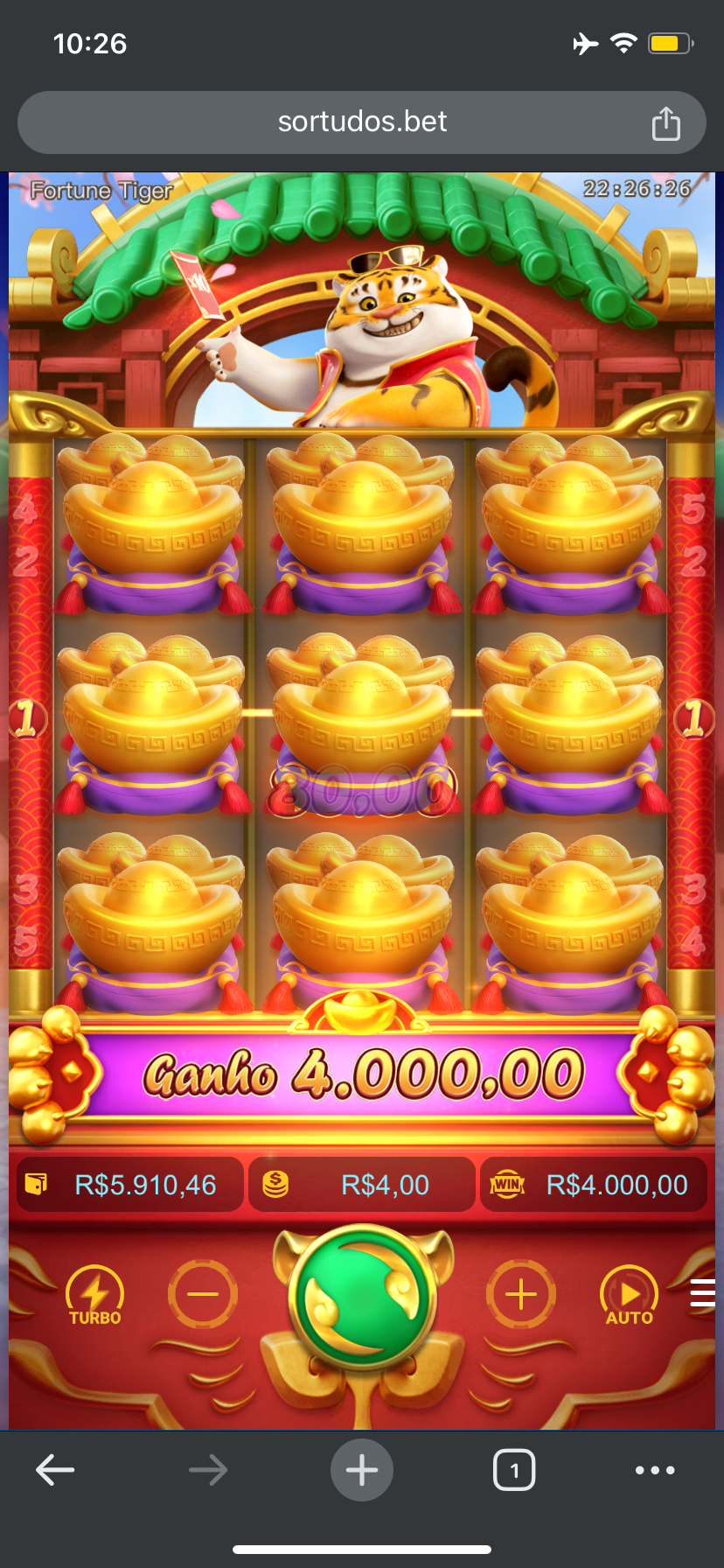fortune tiger grande ganho